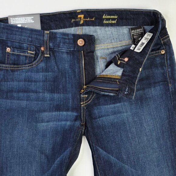7 For All Mankind Size 31X36 Womens Kimmie Bootcut Blue Denim Jeans NWT USA - Picture 12 of 13